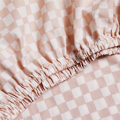 View Venice Dusty Blush 100% Organic Cotton Baby Crib Fitted Sheet by Leanne Ford details
