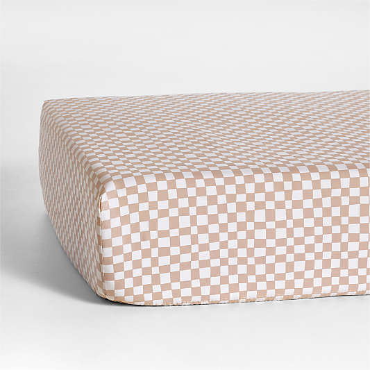 Venice Dusty Blush Organic Cotton Baby Crib Fitted Sheet by Leanne Ford