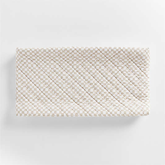 Venice Natural Taupe Organic Cotton Baby Changing Pad Cover by Leanne Ford