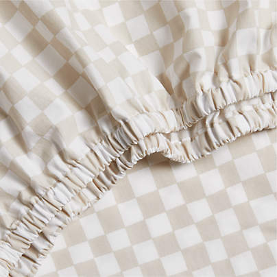 Venice Natural Taupe 100% Organic Cotton Baby Crib Fitted Sheet by Leanne Ford