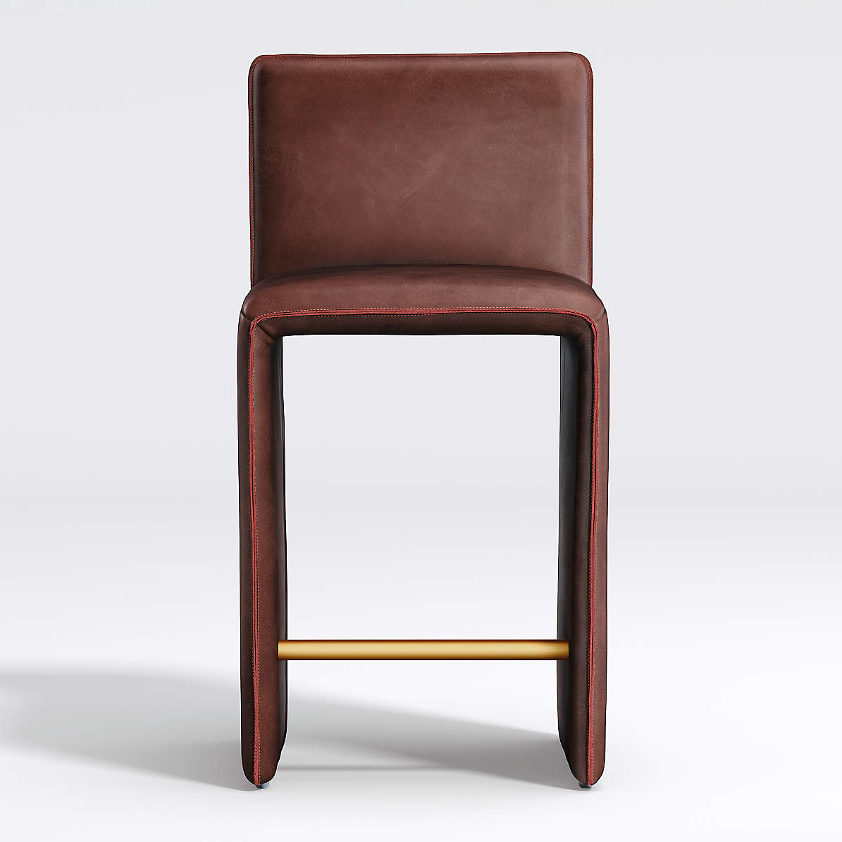 Venn Burgundy Leather Counter Stool Reviews Crate Barrel