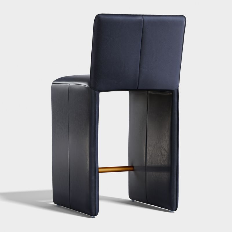 Venn Navy Leather Counter Stool