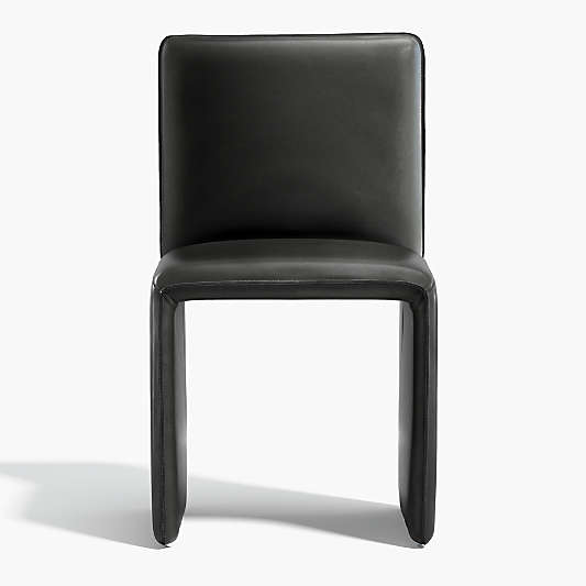 Venn Black Leather Side Chair