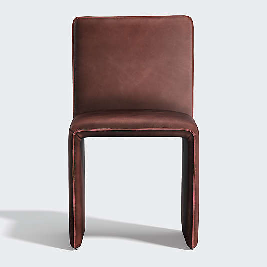 Venn Burgundy Leather Side Chair