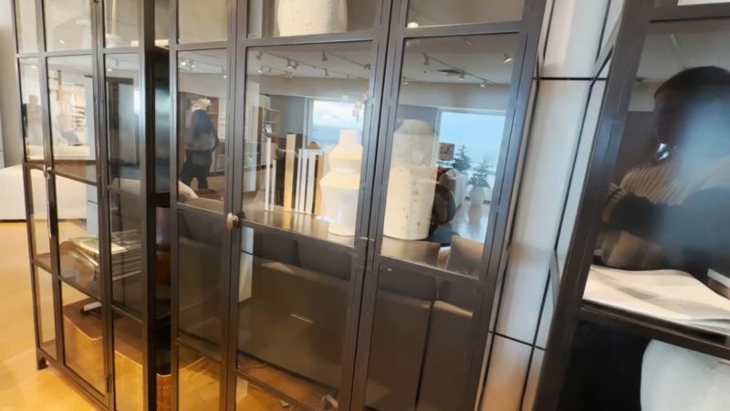 Ventana Black Glass Display Storage Cabinet
