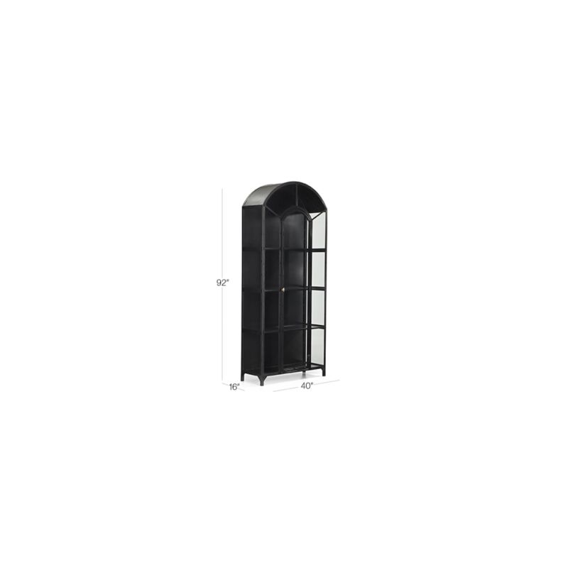 View Ventana Black Glass Display Storage Cabinet - image 2 of 15