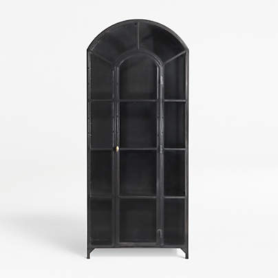 Ventana Black Glass Display Storage Cabinet