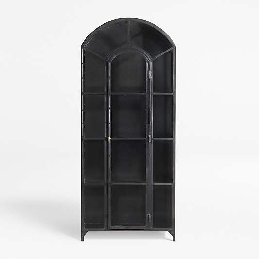 Ventana Black Glass Display Storage Cabinet