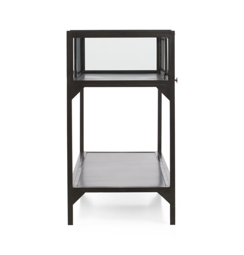 Ventana 54" Rectangular Black Iron and Glass Storage Console Table