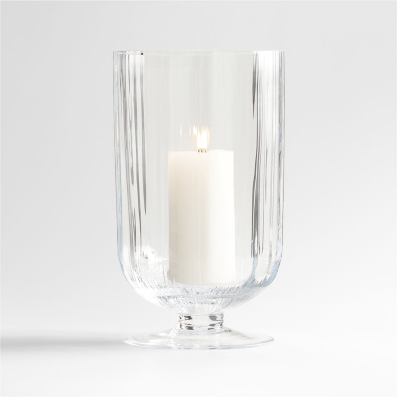 Venus Fluted Glass Hurricane Candle Holder 12.5" - image 0 of 5