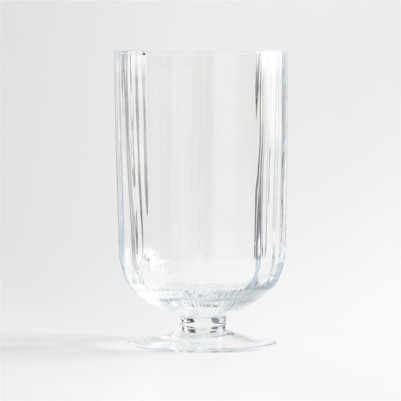 Venus Fluted Glass Hurricane Candle Holder 12.5" + Reviews | Crate & Barrel