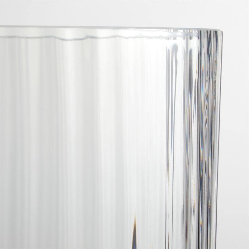 Venus Fluted Glass Hurricane Candle Holder 15" + Reviews | Crate & Barrel