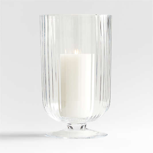 Venus Fluted Glass Hurricane Candle Holder 15"