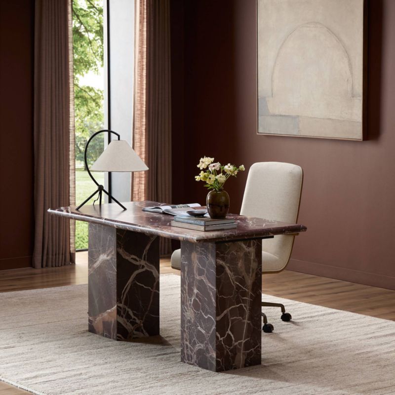 Verbana 60" Merlot Marble Console Desk - image 1 of 5