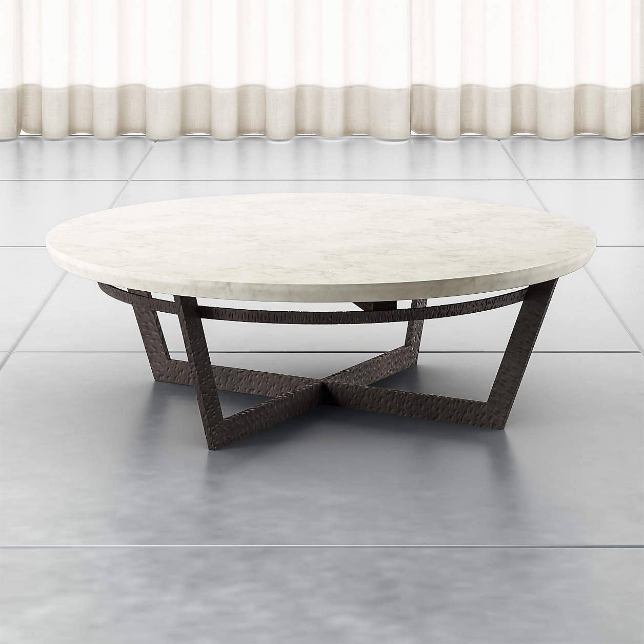 Verdad Round White Marble Coffee Table + Reviews | Crate & Barrel