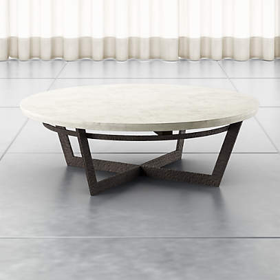 Verdad Round White Marble Coffee Table, Rustic Round Coffee Table Canada