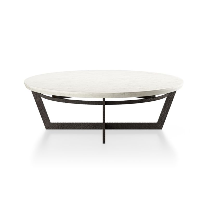 Verdad White Marble and Iron 48" Round Coffee Table