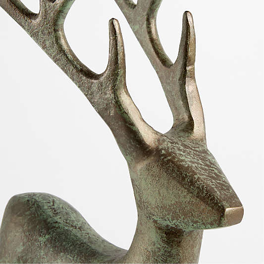Antique Green Verdigris Holiday Reindeers
