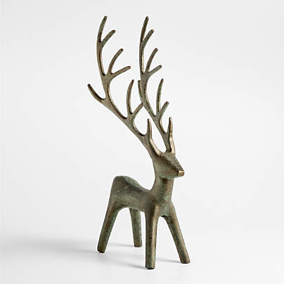 Antique Green Verdigris Holiday Reindeer Large 22"