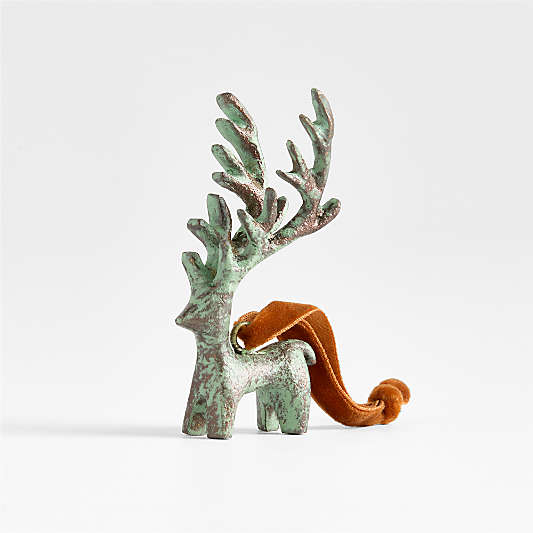 Verdigris Deer Christmas Tree Ornament