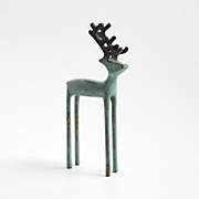 Green Verdigris Holiday Reindeer Decoration 10.5"