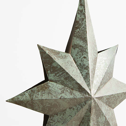 Verdigris Metal Star Christmas Tree Topper