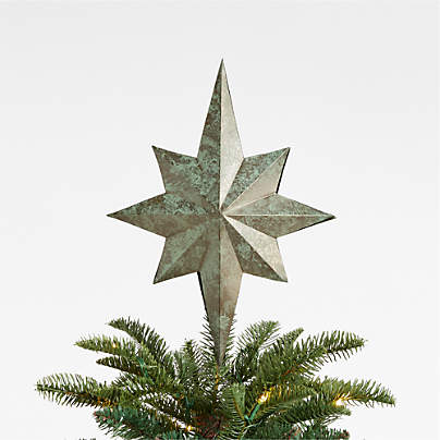 Verdigris Metal Star Christmas Tree Topper