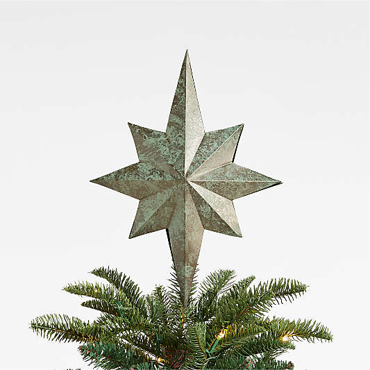 Verdigris Metal Star Christmas Tree Topper