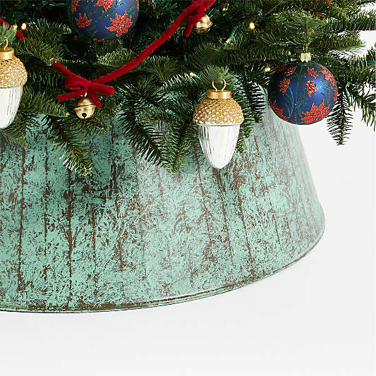 Verdigris Metal Christmas Tree Collar 27"