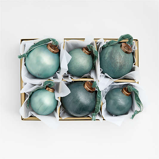 Verdigris Christmas Tree Ornament, Boxed Set of 6