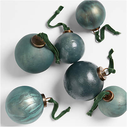 Verdigris Christmas Tree Ornament, Set of 6
