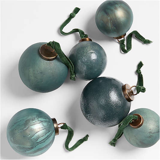 Verdigris Christmas Tree Ornament, Set of 6