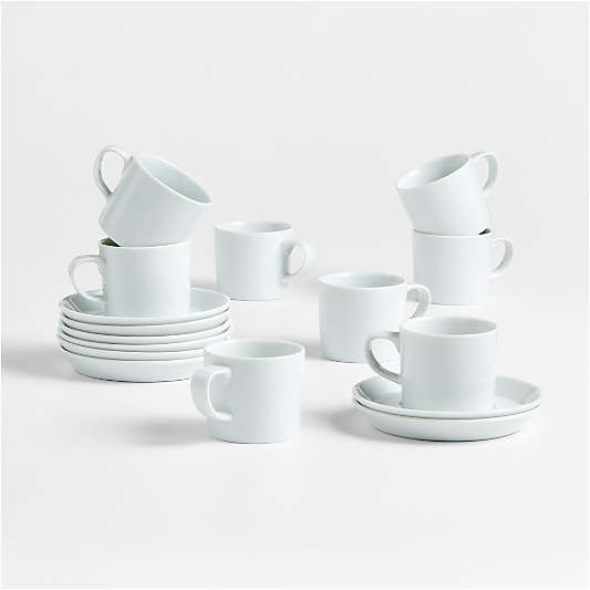 Verge 4-oz. Espresso Cup and Saucers, Set of 8