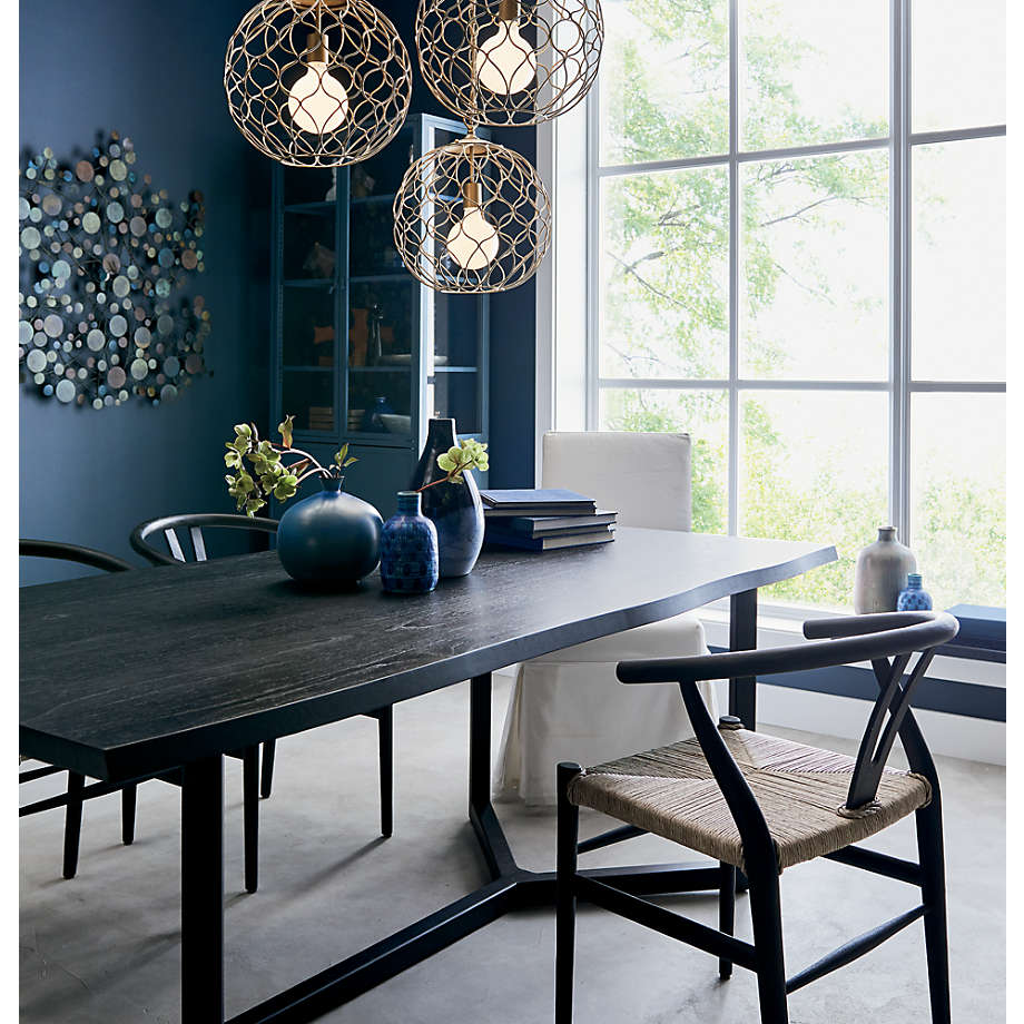 Crate and barrel store black dining table