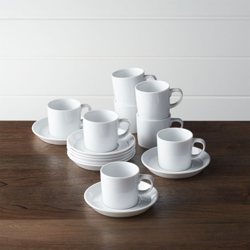 Verge 4-Oz. Espresso Cups and Saucers, Set of 8 + Reviews