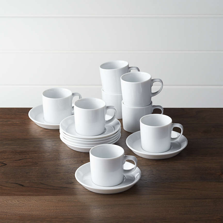 Set of 8 Verge 4 oz. Espresso Cups and Saucers + Reviews | Crate & Barrel