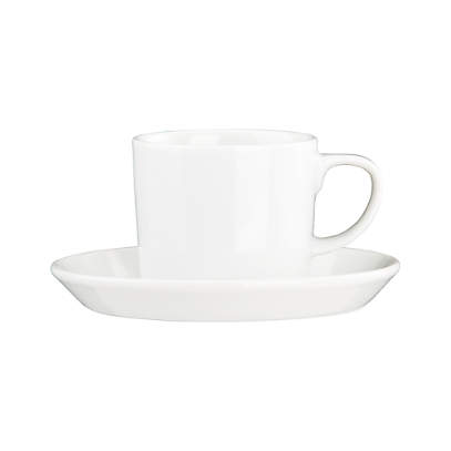 Contemporary Bodum Black and White Espresso Cups and Saucers- 8