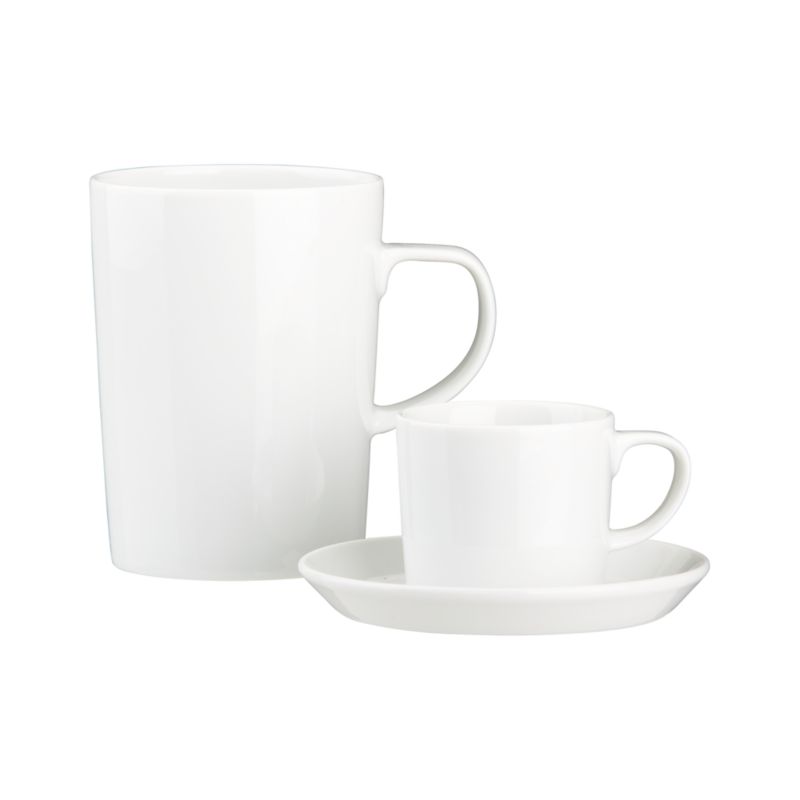 Verge 4-Oz. Espresso Cups and Saucers, Set of 8