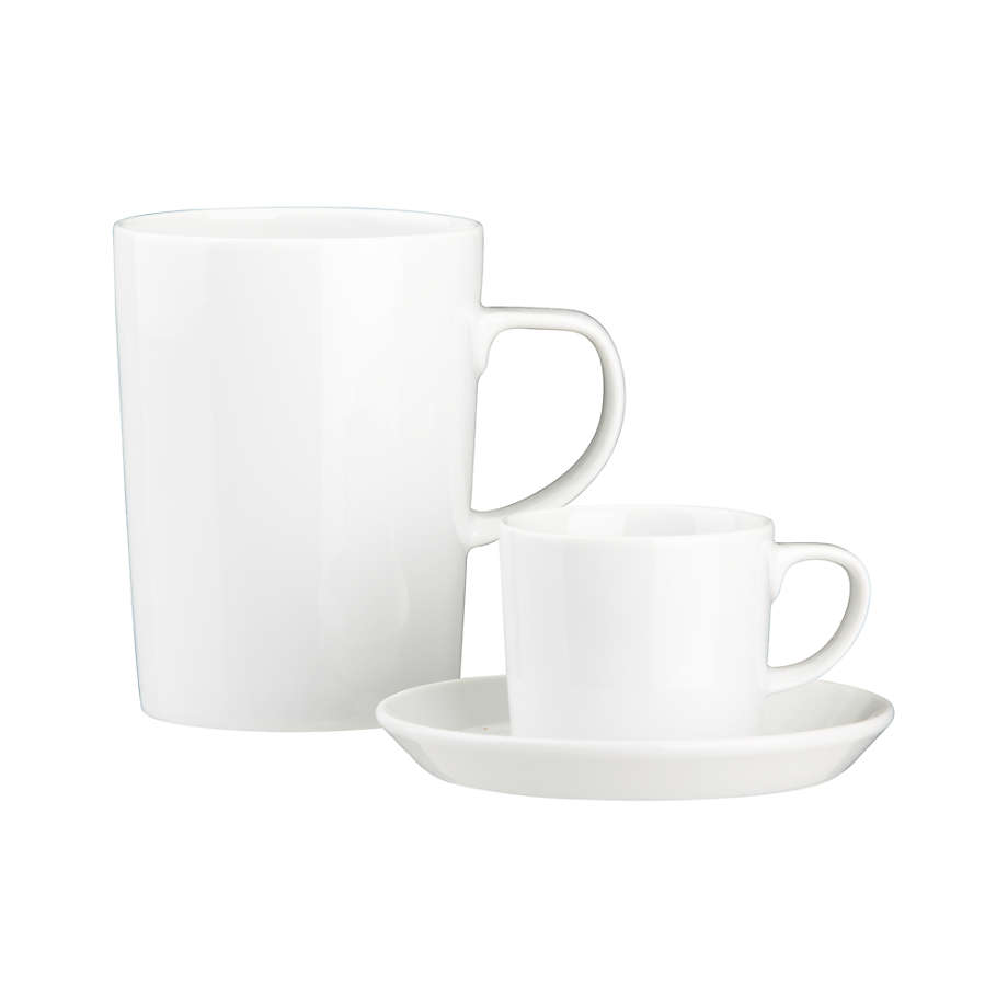 Verge 4-Oz. Espresso Cups and Saucers, Set of 8
