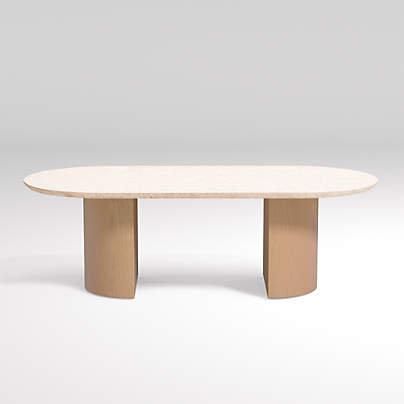 Vernet Oval Travertine Coffee Table