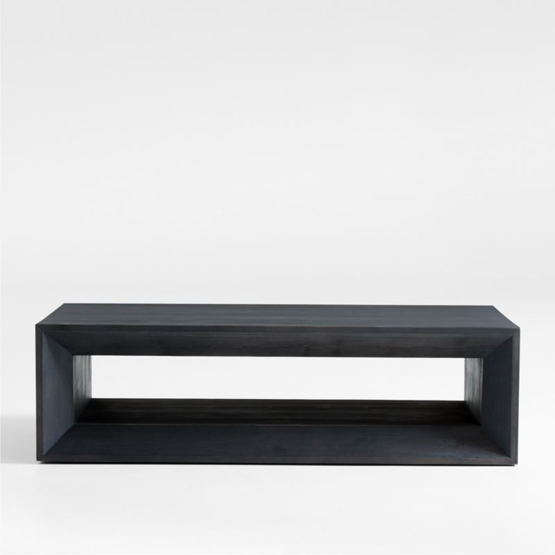 Viewing product image Vernon Ebonized Pine Wood 56" Rectangular Coffee Table with Shelf - image 1 of 9