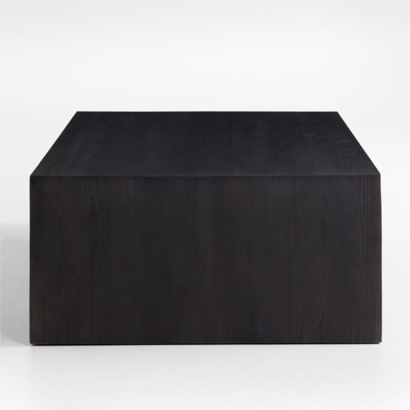 Vernon Ebonized Pine Wood 68" Rectangular Coffee Table with Shelf
