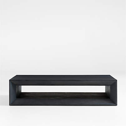 Vernon Rectangular Ebonized Coffee Table with Shelf