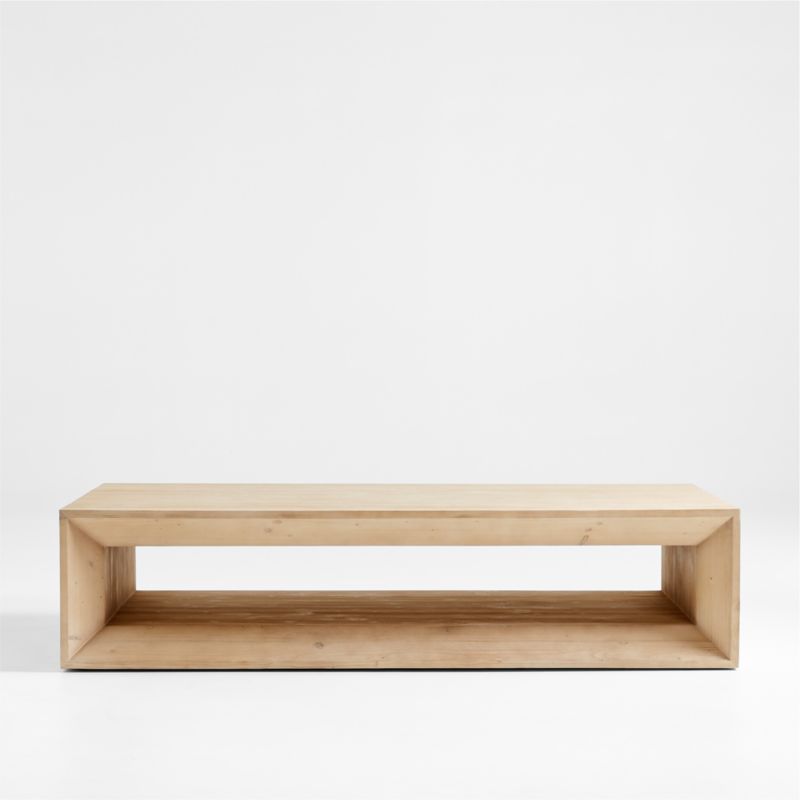 Troupe 24" Pine Wood Square Side Table with Marble Top