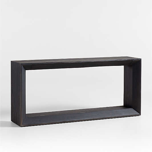 Vernon 72" Rectangular Ebonized Pine Wood Storage Console Table