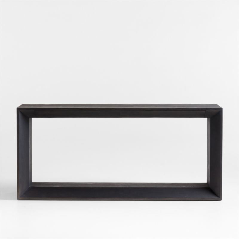 Viewing product image Vernon 72" Rectangular Ebonized Pine Wood Storage Console Table - image 1 of 6