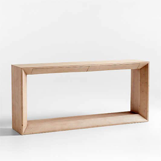 Vernon 72" Rectangular Natural Pine Wood Storage Console Table