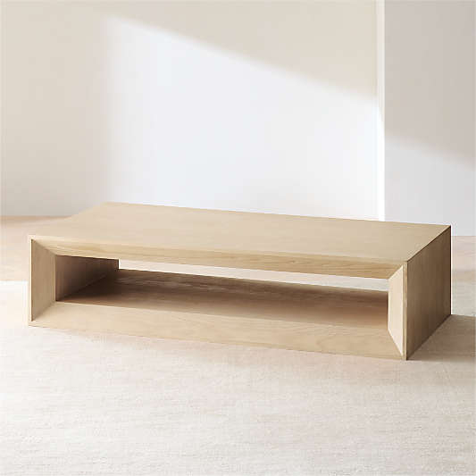 Vernon Natural Pine Wood Rectangular Coffee Table (56"-68")