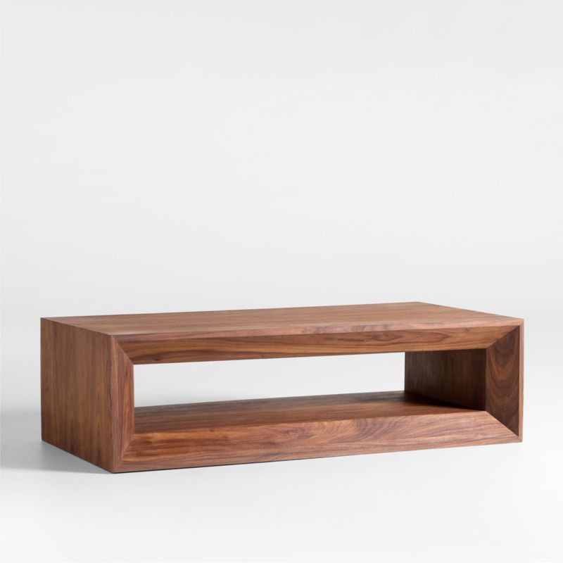 Vernon Walnut Wood 56" Rectangular Coffee Table with Shelf - image 5 of 9