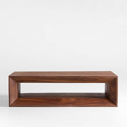 Vernon Walnut Wood Rectangular Coffee Table with Shelf (56" - 68")